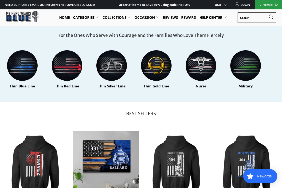 My Hero Wears Blue homepage screenshot