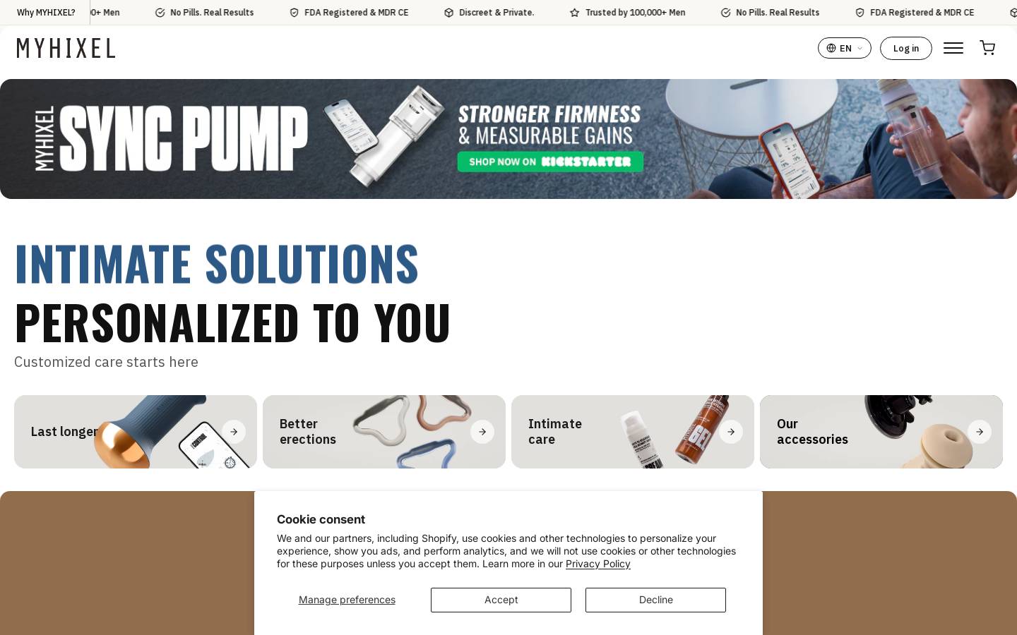MYHIXEL homepage screenshot