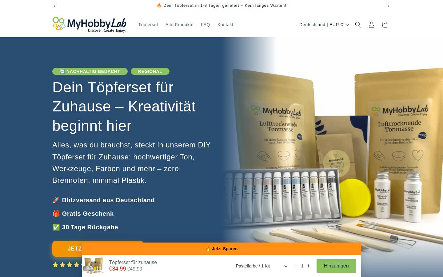 Myhobbylab homepage screenshot