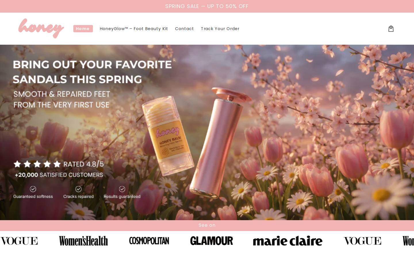 myhoneybrand.com homepage screenshot