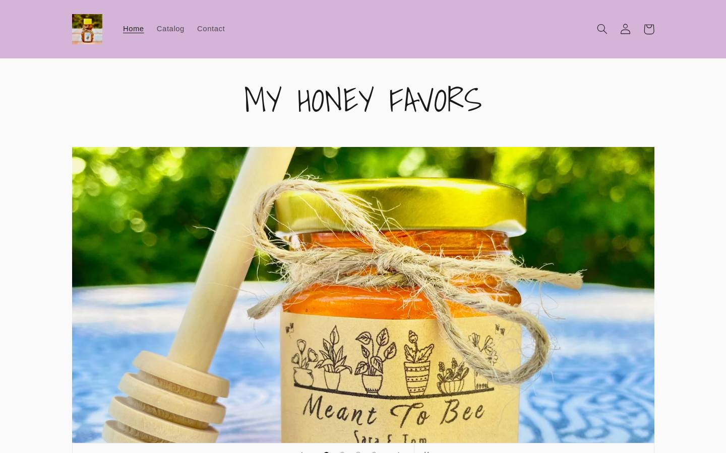 myhoneyfavors.com homepage screenshot