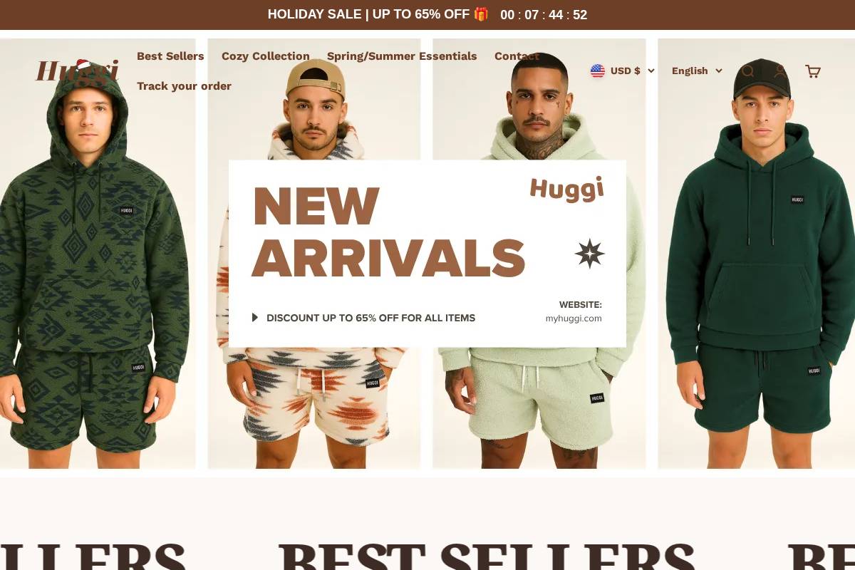 Myhuggi homepage screenshot