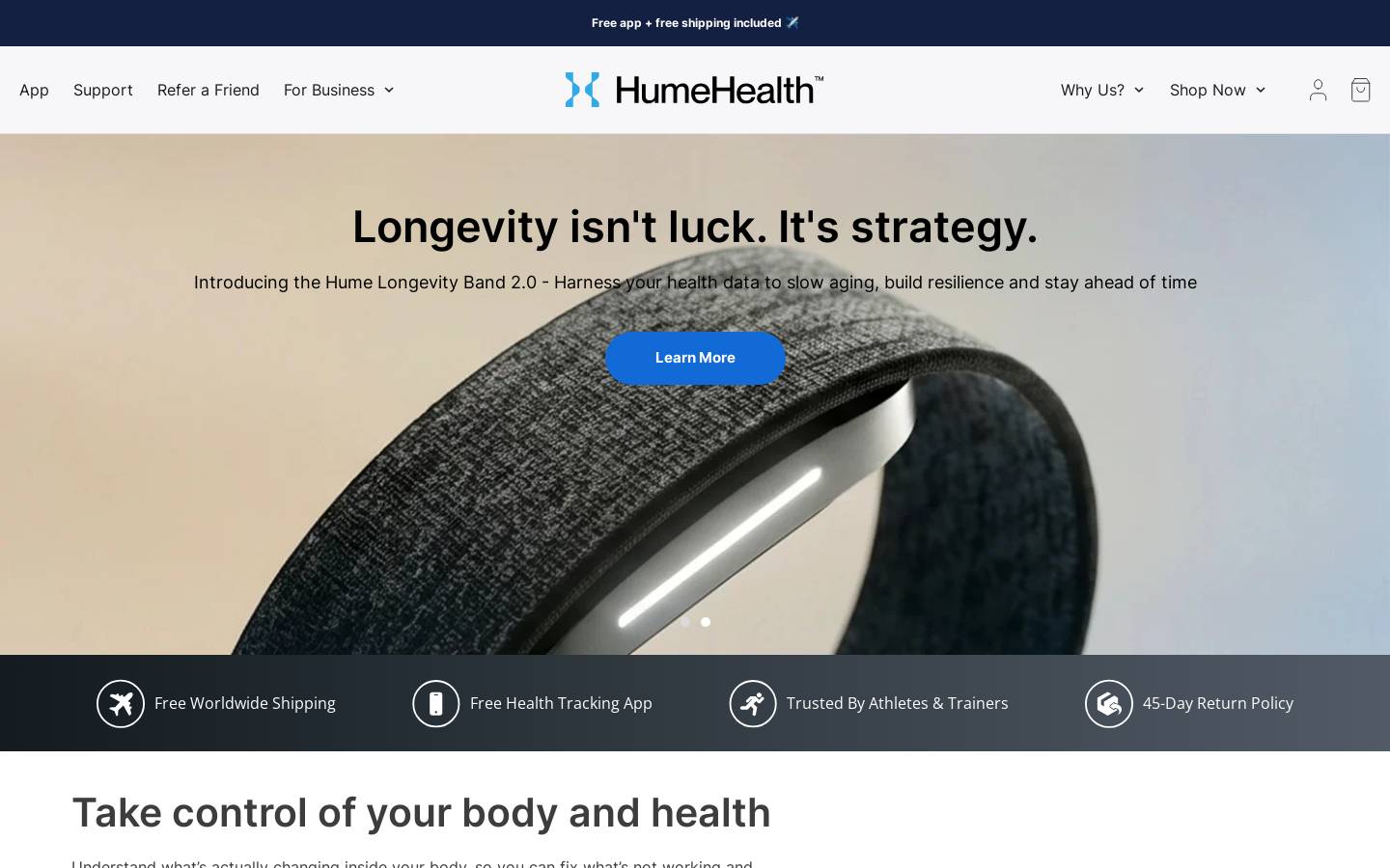 Myhumehealth homepage screenshot
