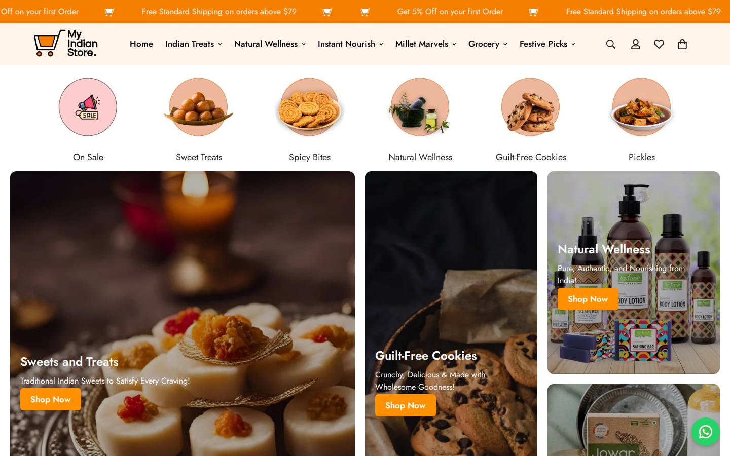 Myindianstore homepage screenshot