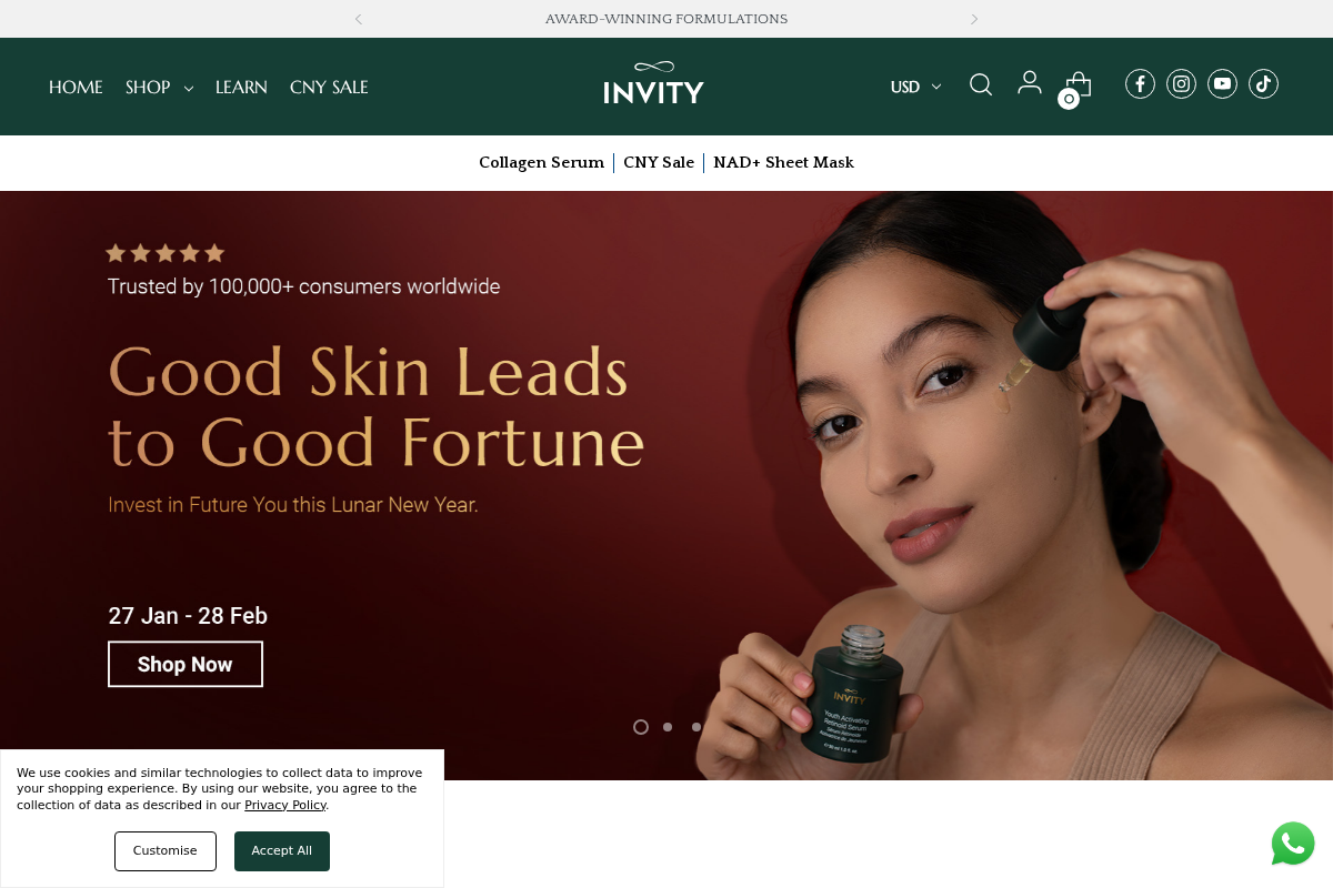 Invity homepage screenshot