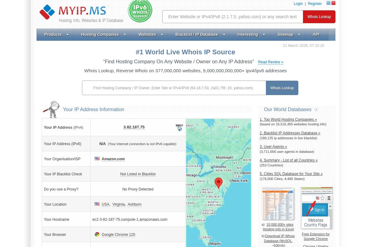 Myip homepage screenshot