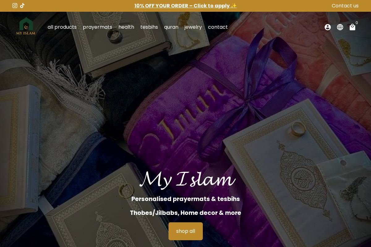 Myislam homepage screenshot