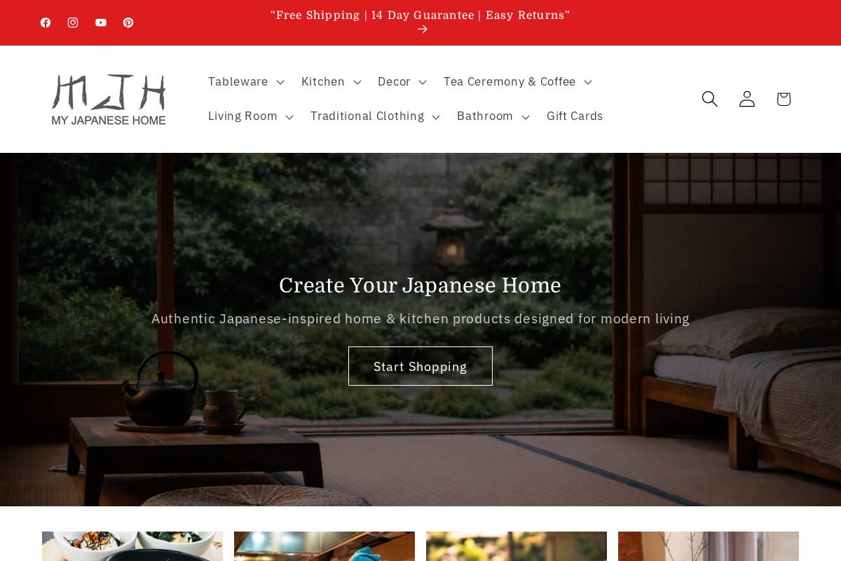 Myjapanesehome homepage screenshot