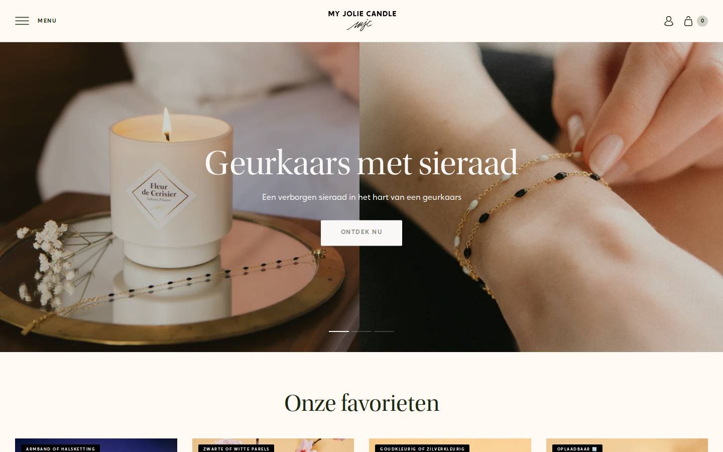 My Jolie Candle homepage screenshot