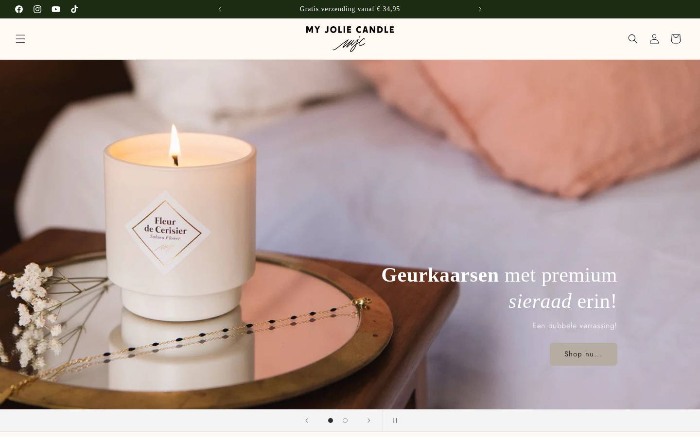 My Jolie Candle homepage screenshot