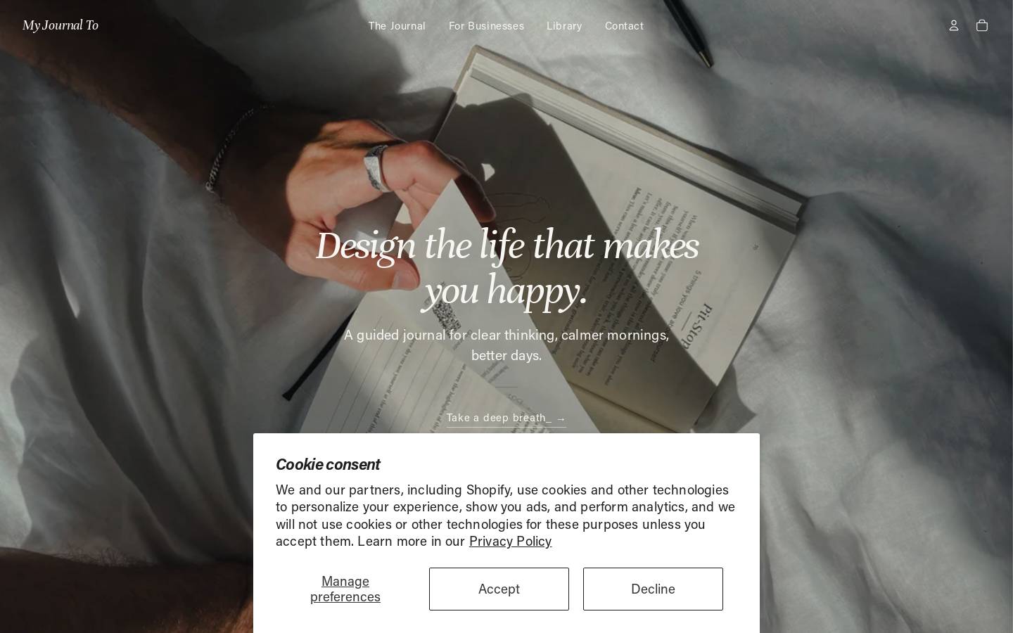 My Journal To_ homepage screenshot