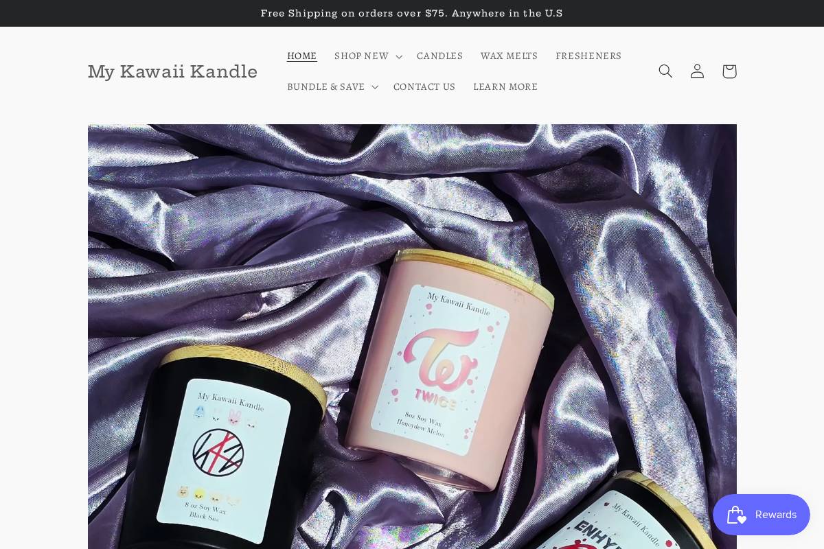 mykawaiikandle.com homepage screenshot