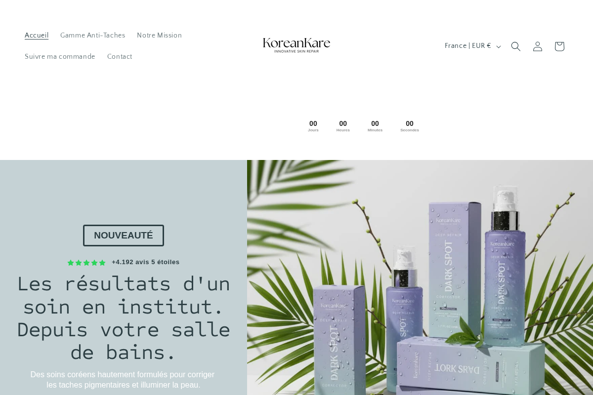 KoreanKare Skincare homepage screenshot