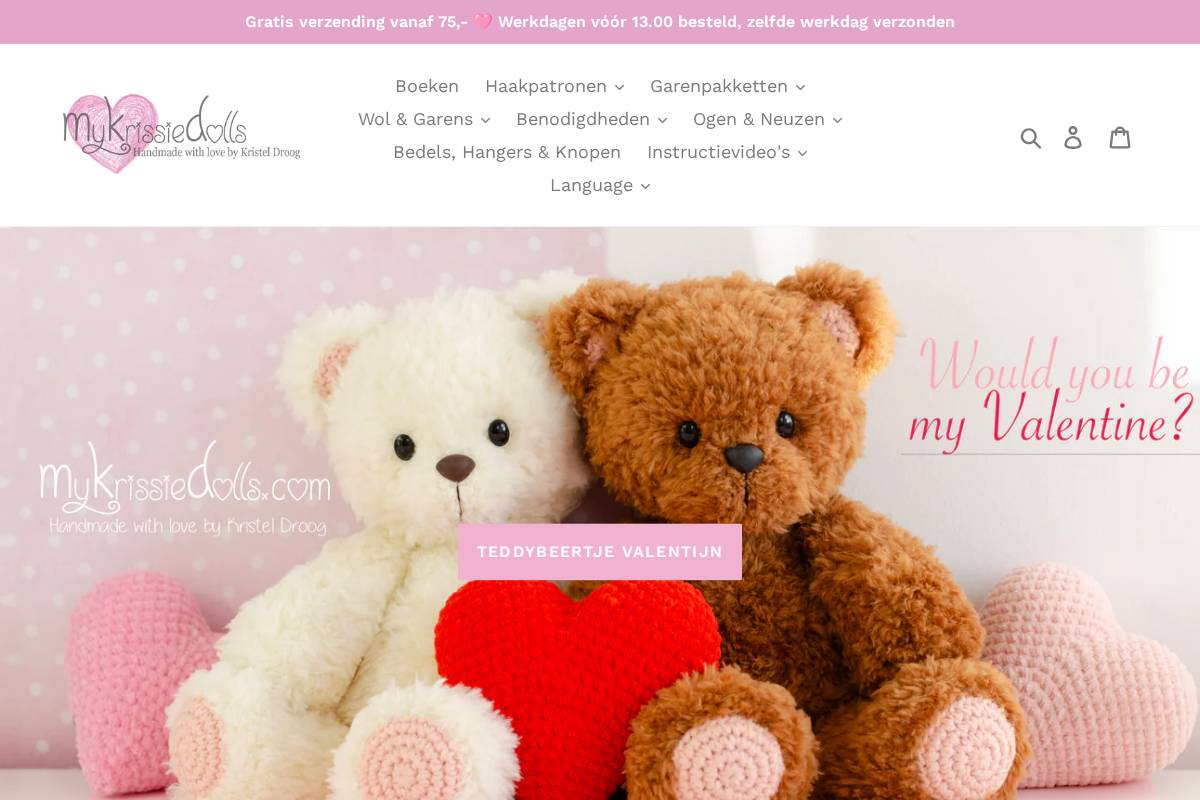 mykrissiedolls.nl homepage screenshot