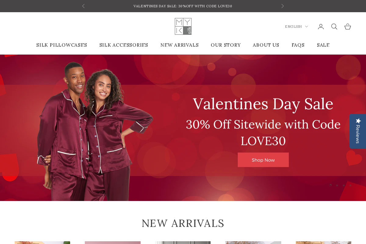 MYK Silk homepage screenshot