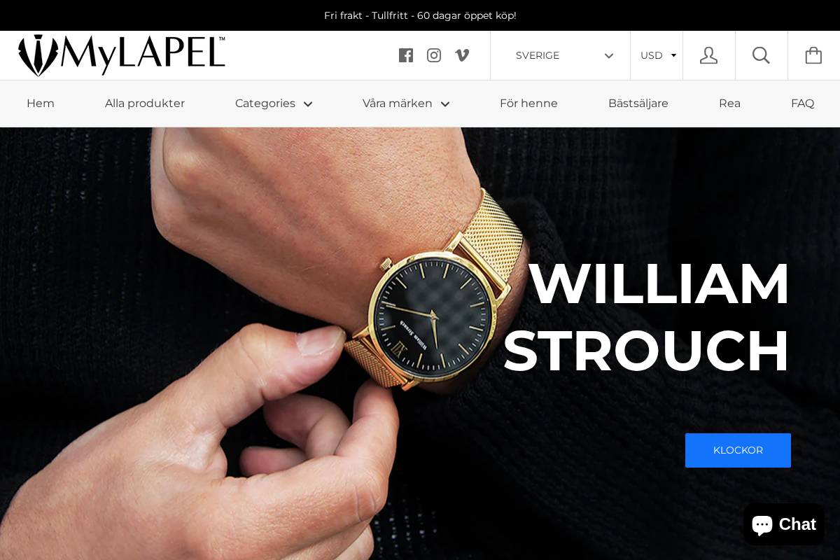 My Lapel homepage screenshot