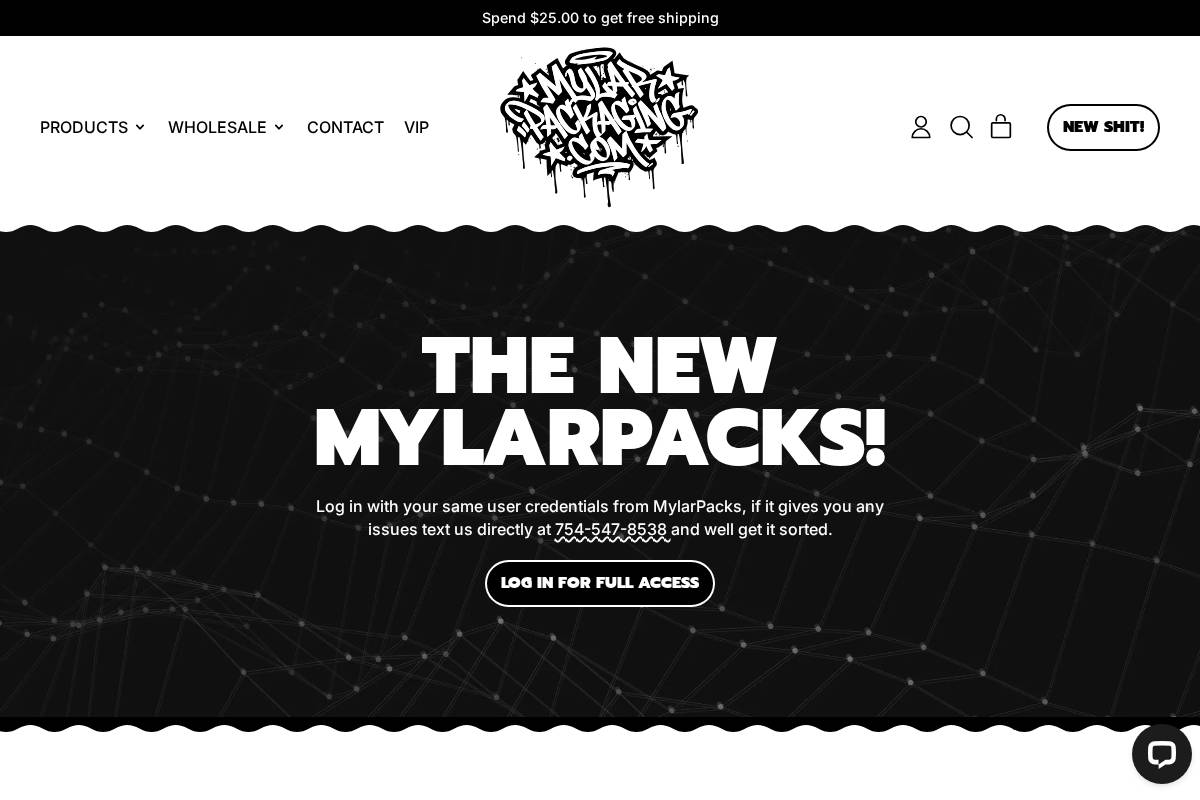 mylarmaster.com homepage screenshot