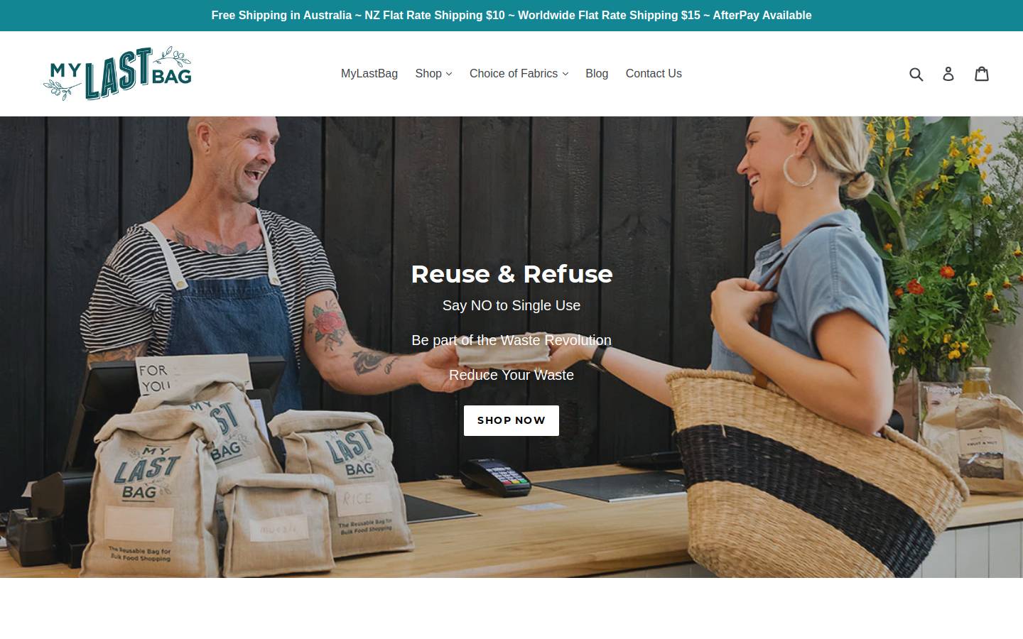 mylastbag.com.au homepage screenshot
