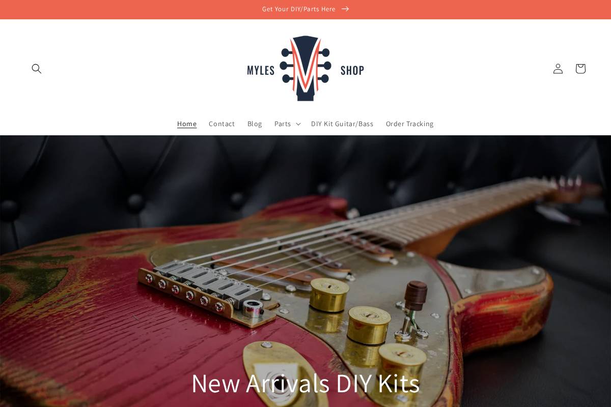 mylesmusicshop.com homepage screenshot