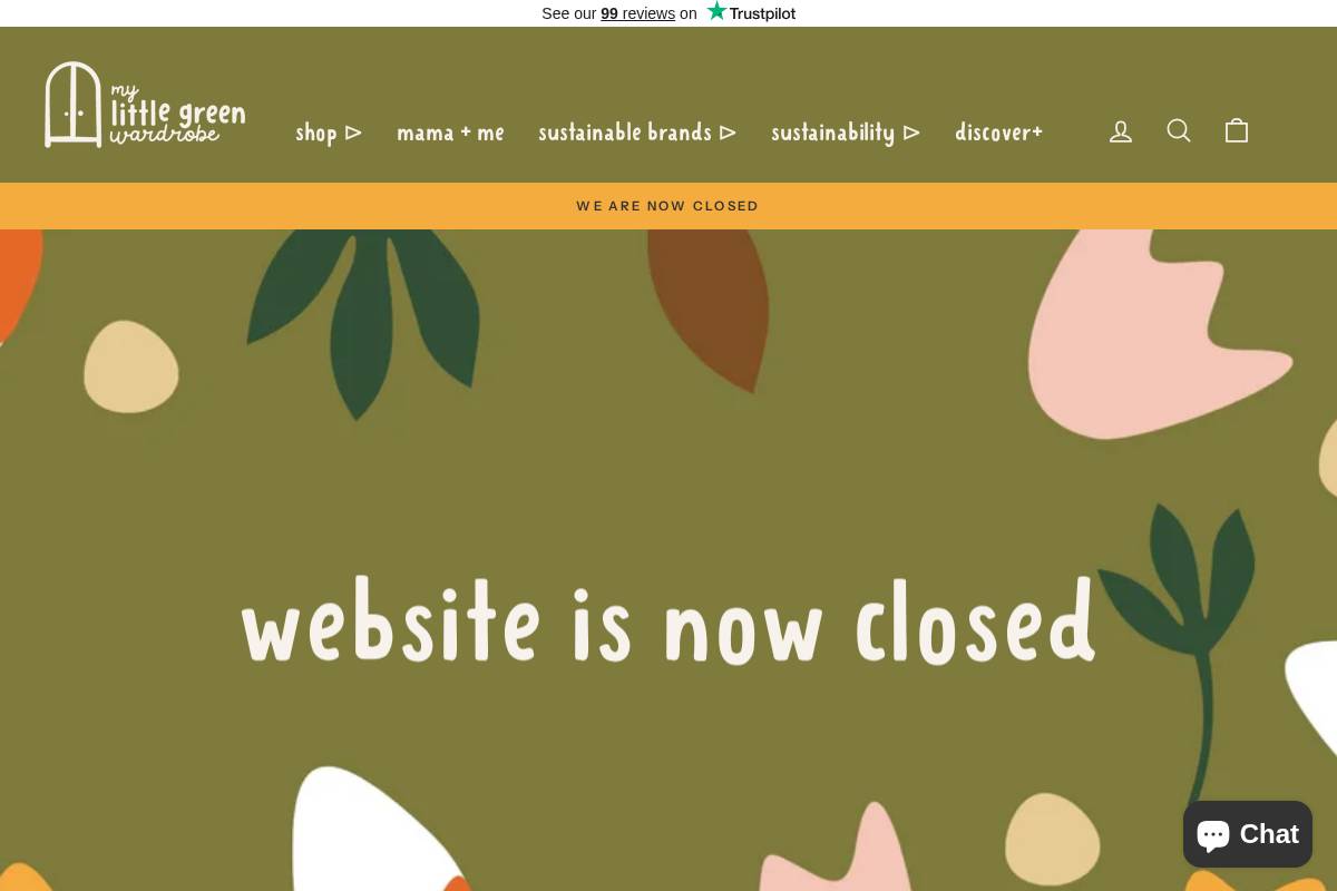 My Little Green Wardrobe homepage screenshot