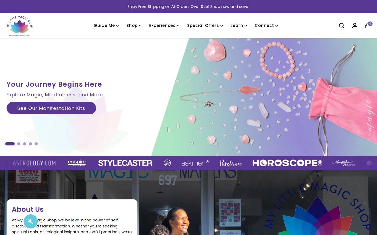 mylittlemagicshop.com homepage screenshot