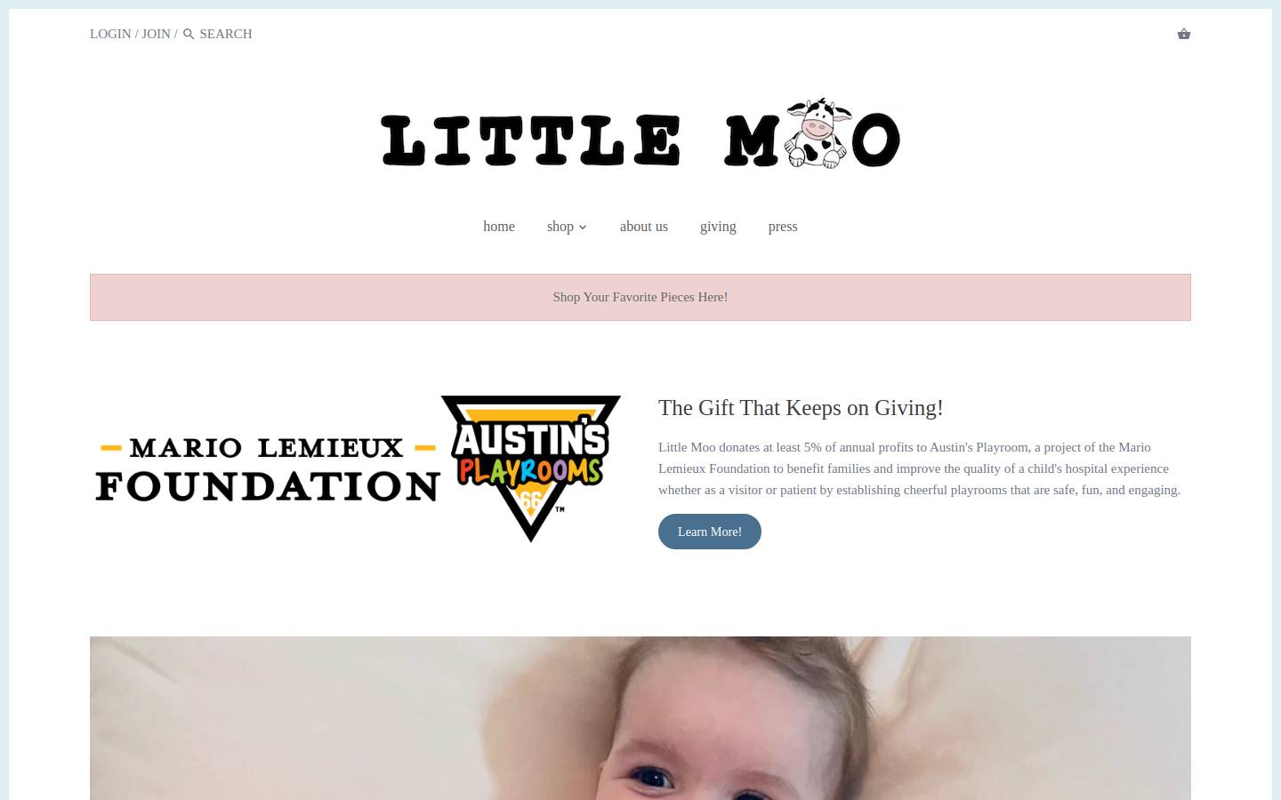 mylittlemoo.com homepage screenshot