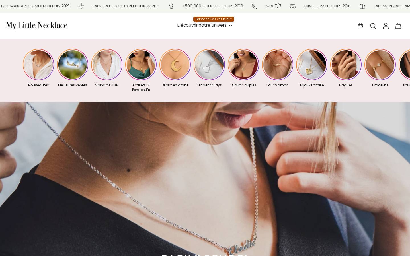Mylittlenecklace homepage screenshot
