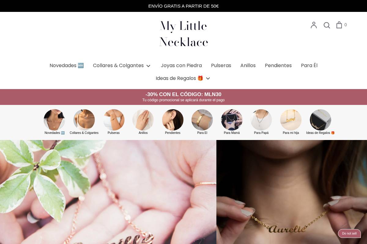 Mylittlenecklace homepage screenshot