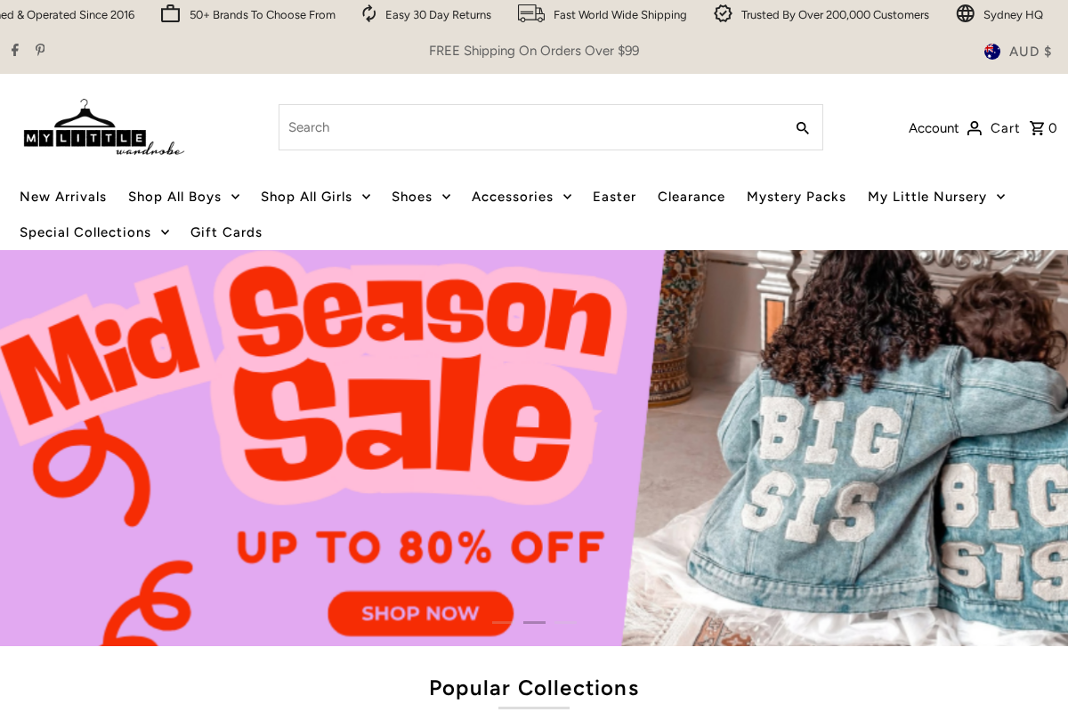 My Little Wardrobe homepage screenshot