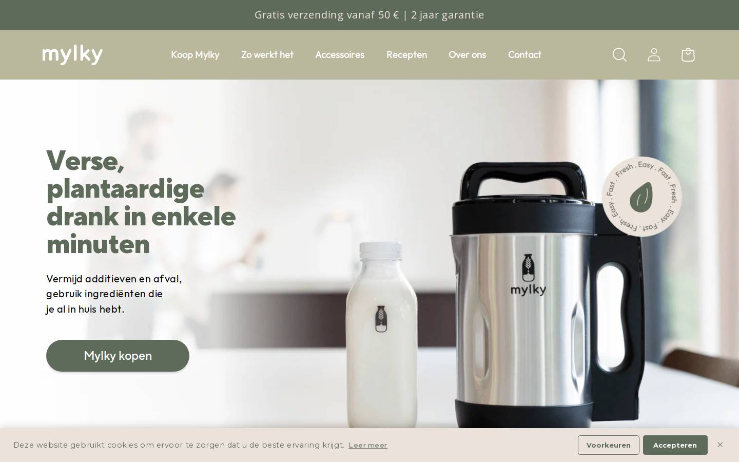 Mylky homepage screenshot