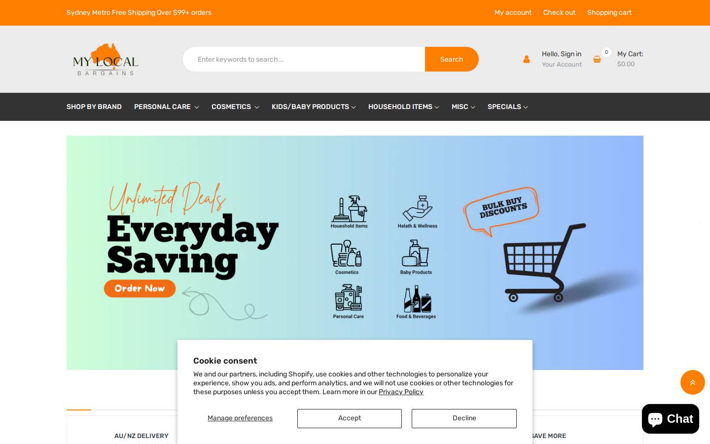 mylocalbargains.com.au homepage screenshot