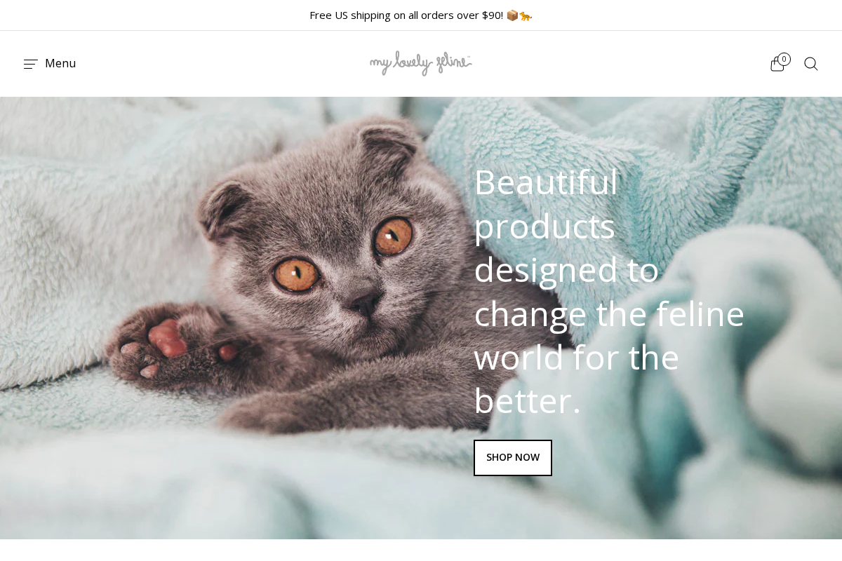 mylovelyfeline.com homepage screenshot