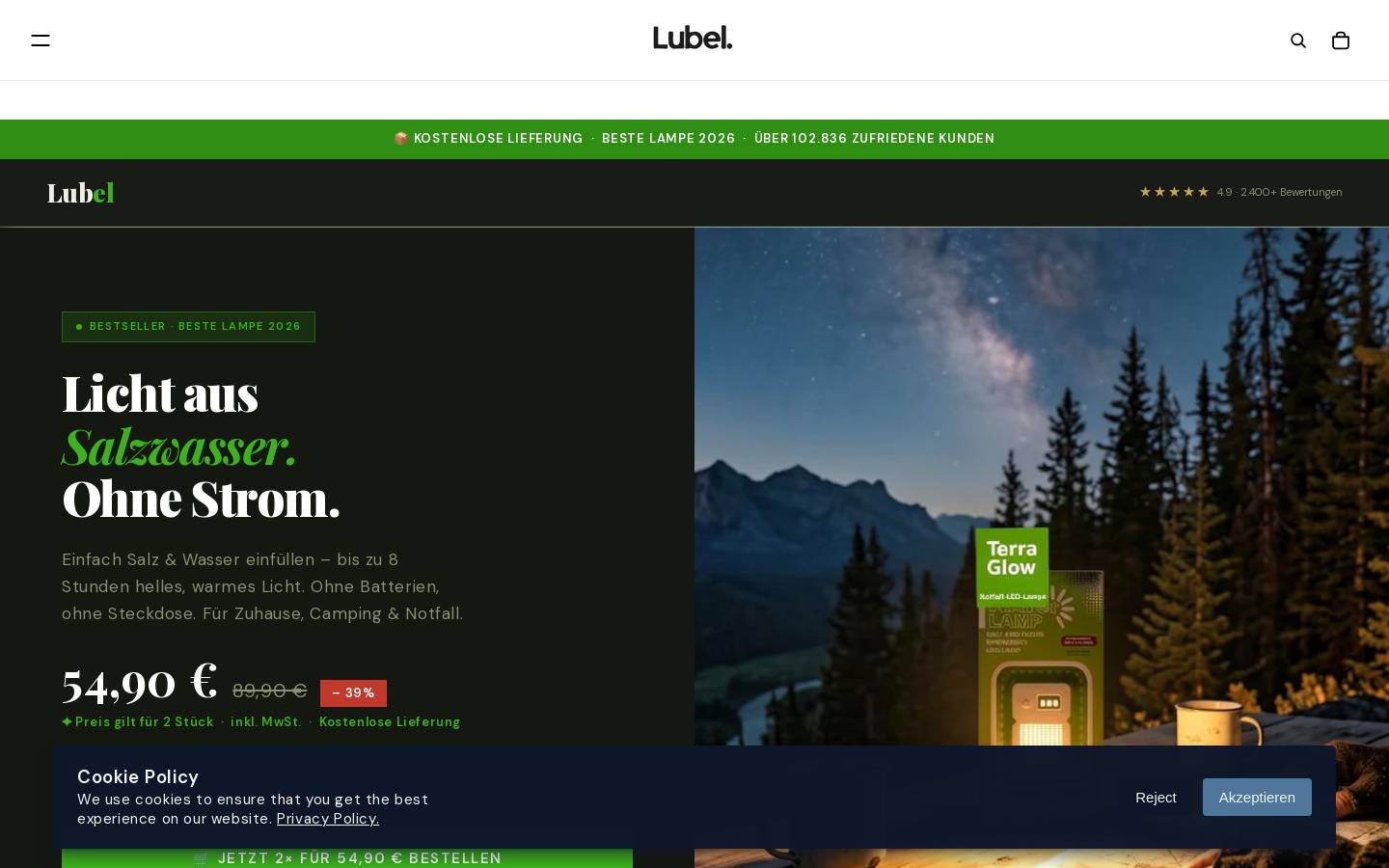 mylubel.com homepage screenshot