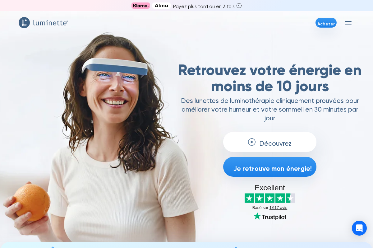 Luminette homepage screenshot