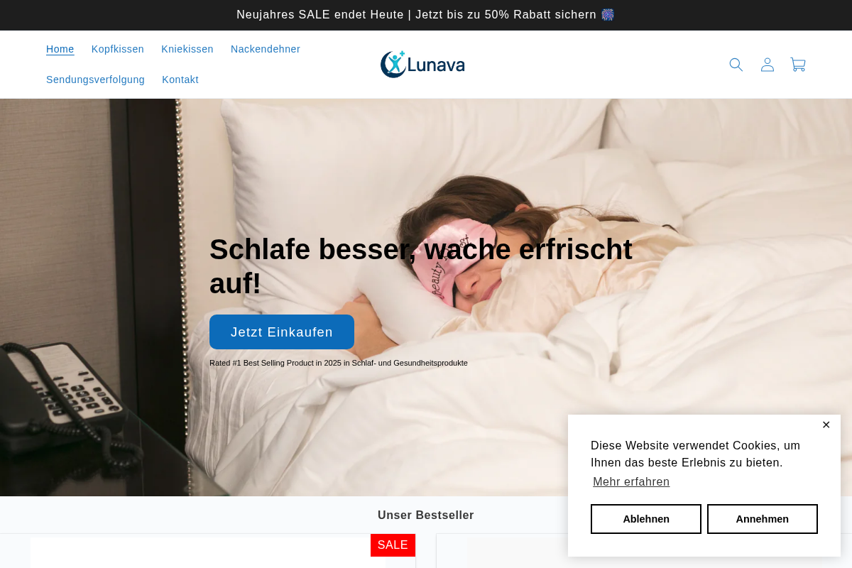 Lunava homepage screenshot