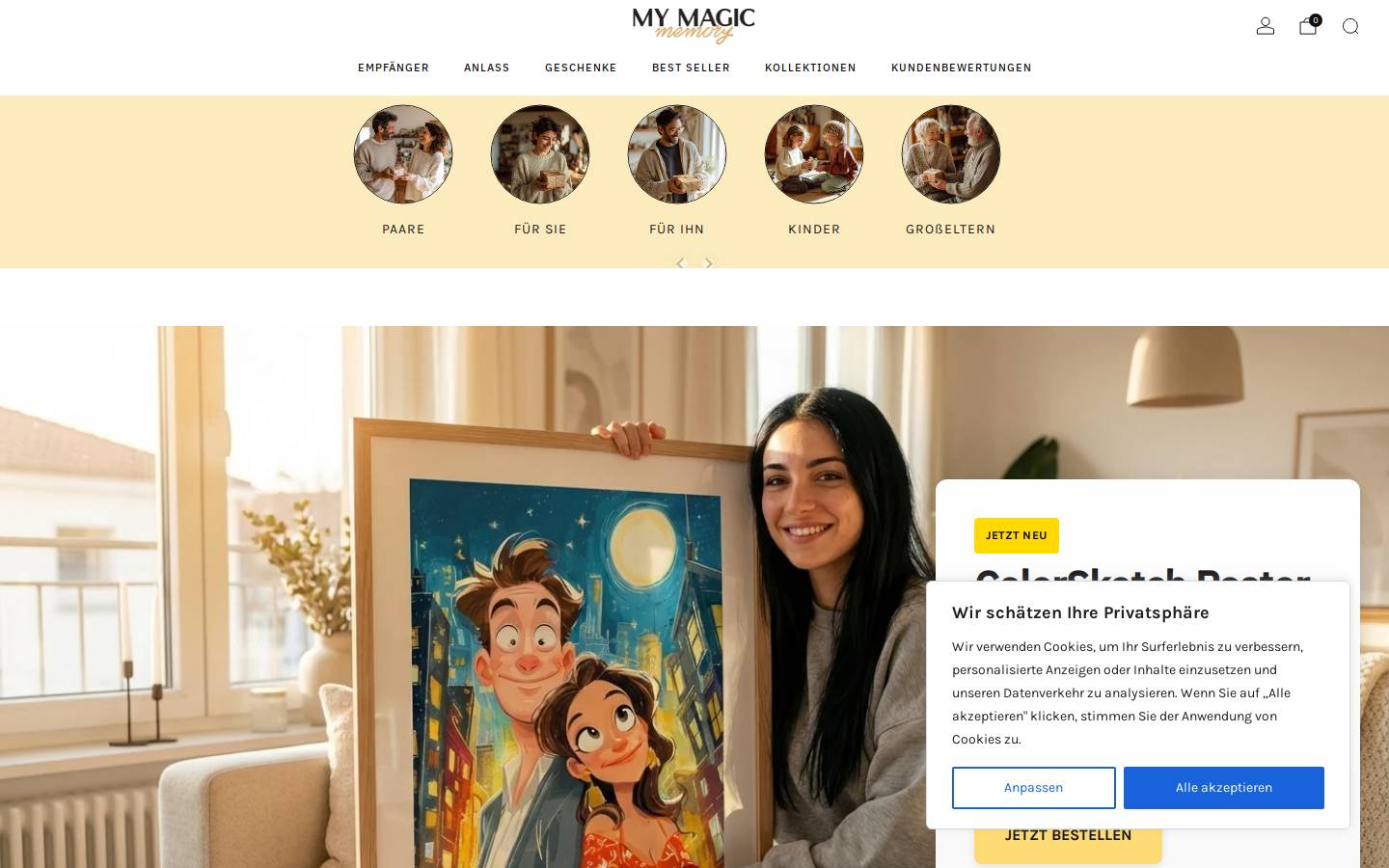 MyMagicMemory homepage screenshot