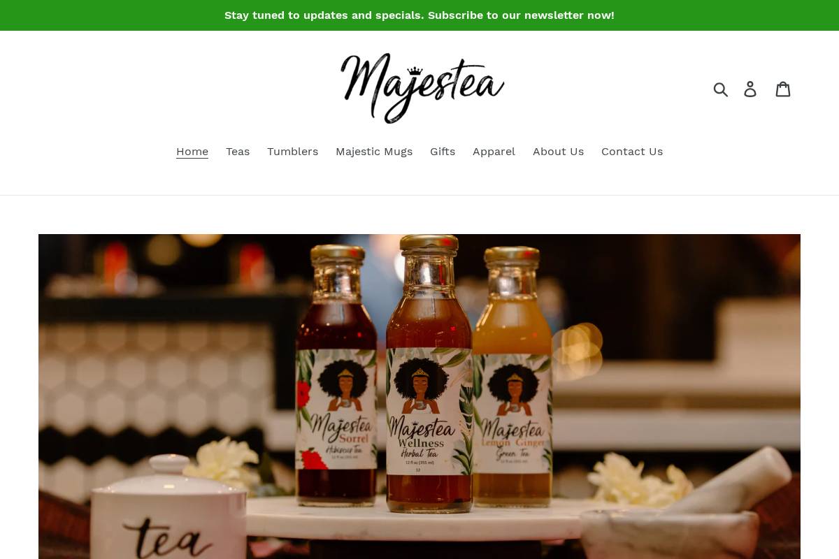 mymajesteas.com homepage screenshot