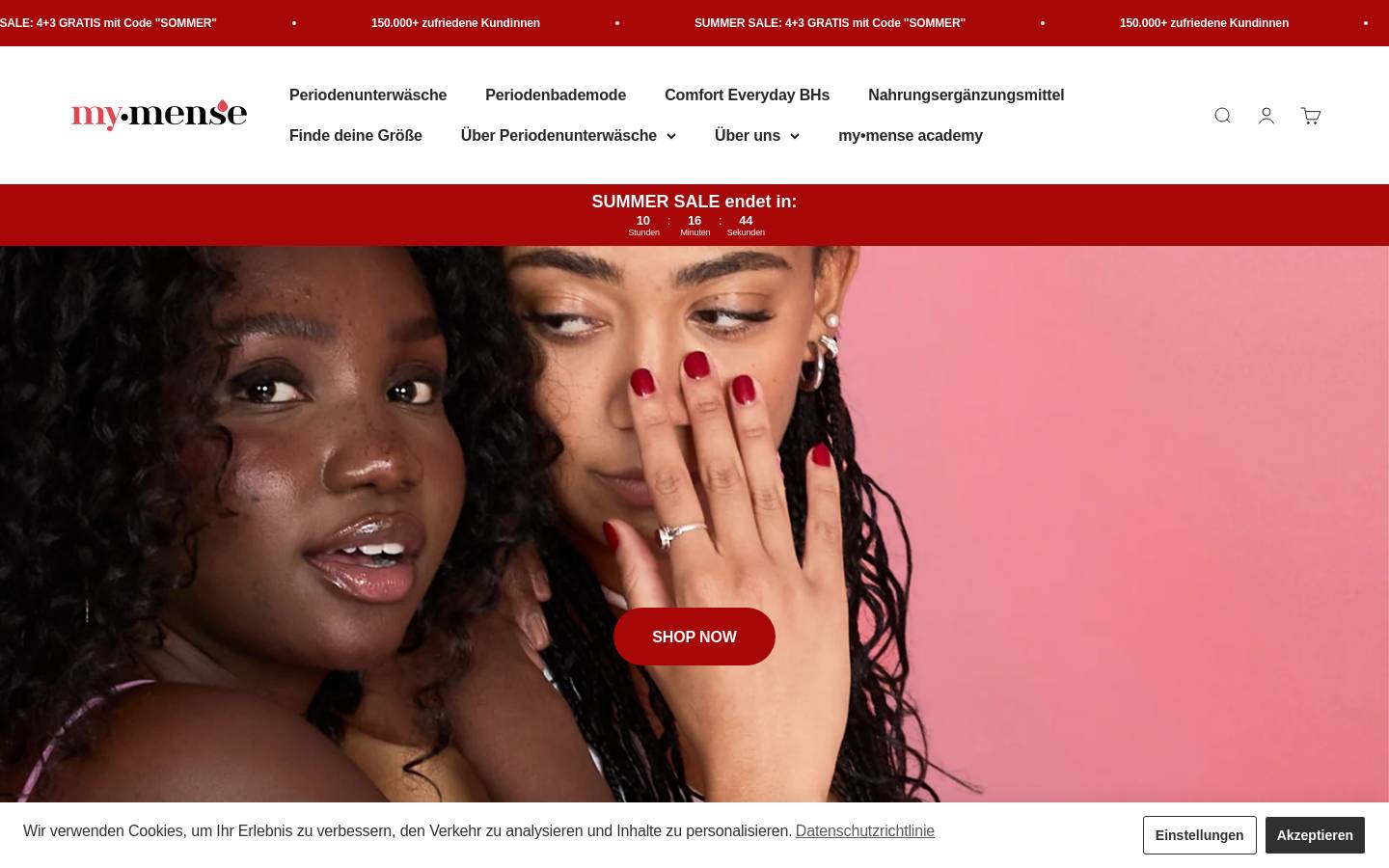 Mymense homepage screenshot