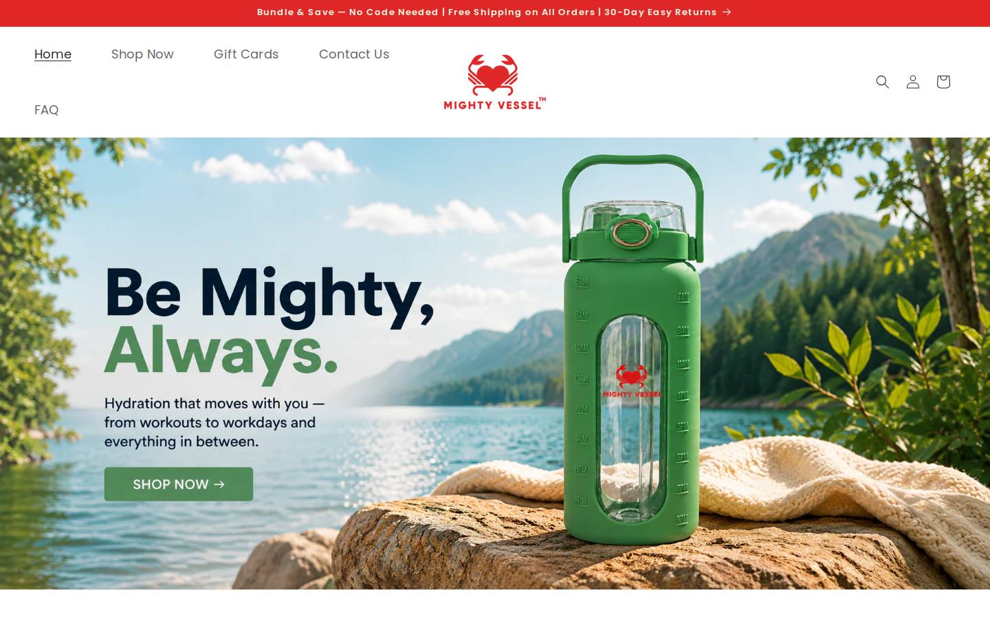 mymightyvessel.com homepage screenshot
