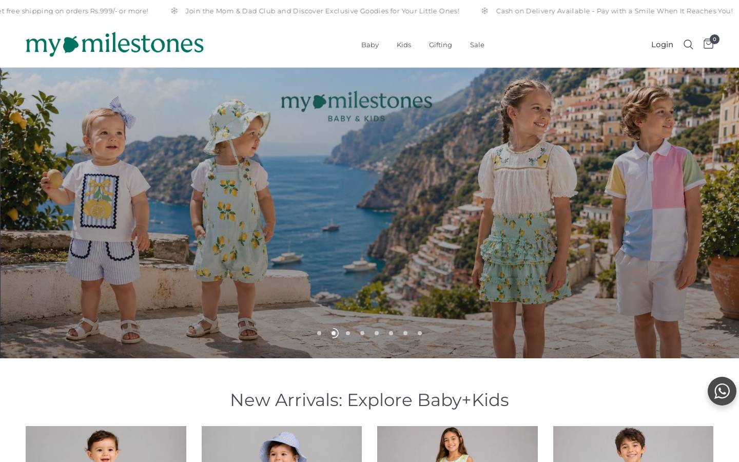mymilestones.in homepage screenshot