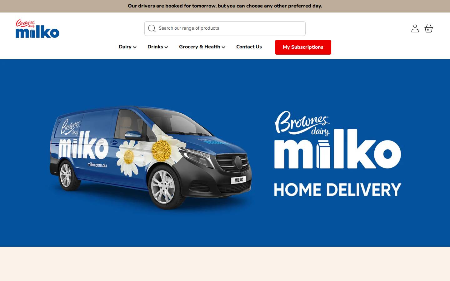 mymilko.com.au homepage screenshot