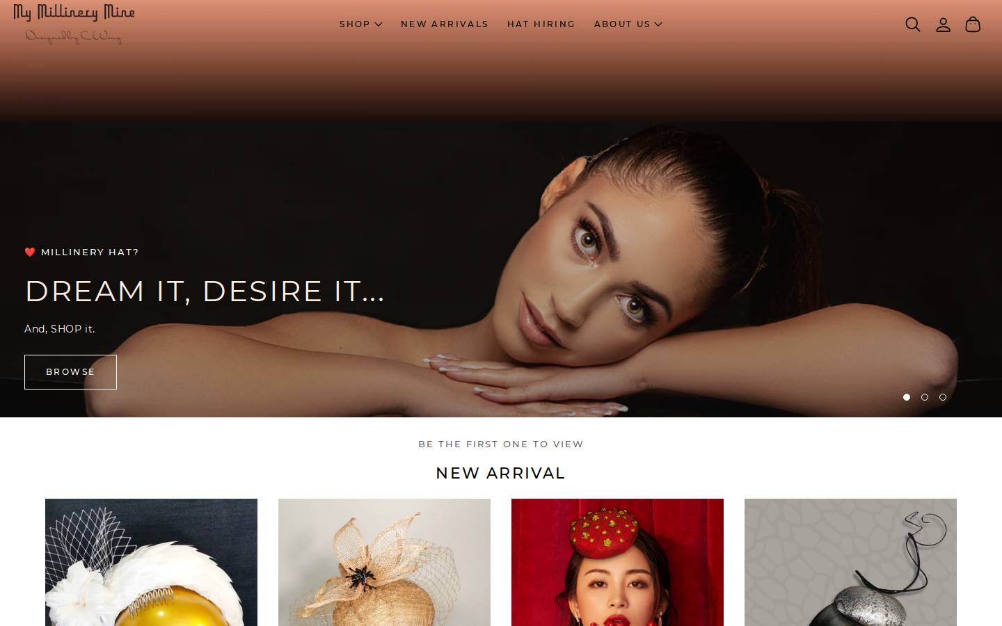 mymillinerymine.com homepage screenshot