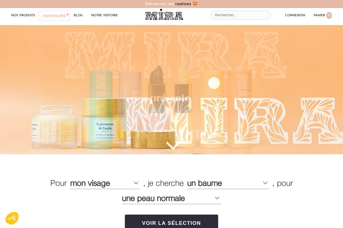 Mira homepage screenshot