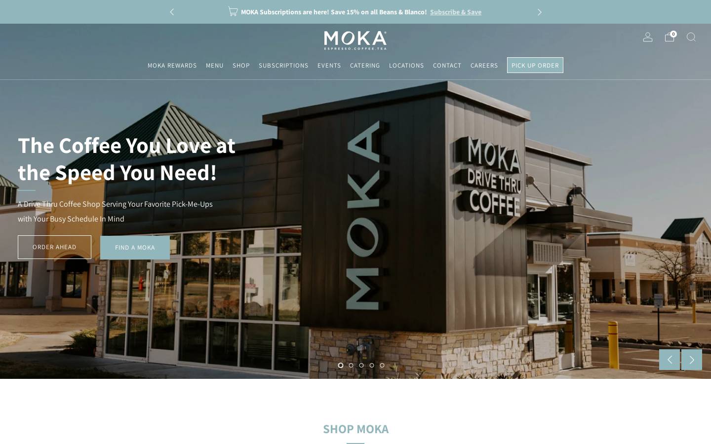 mymokacoffee.com homepage screenshot