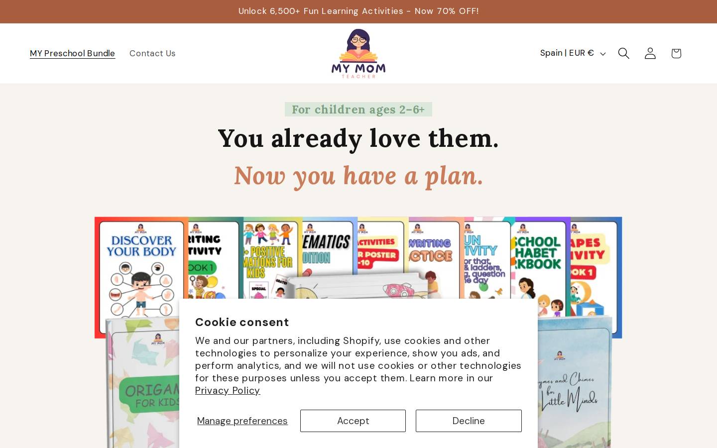 mymomteacher.com homepage screenshot