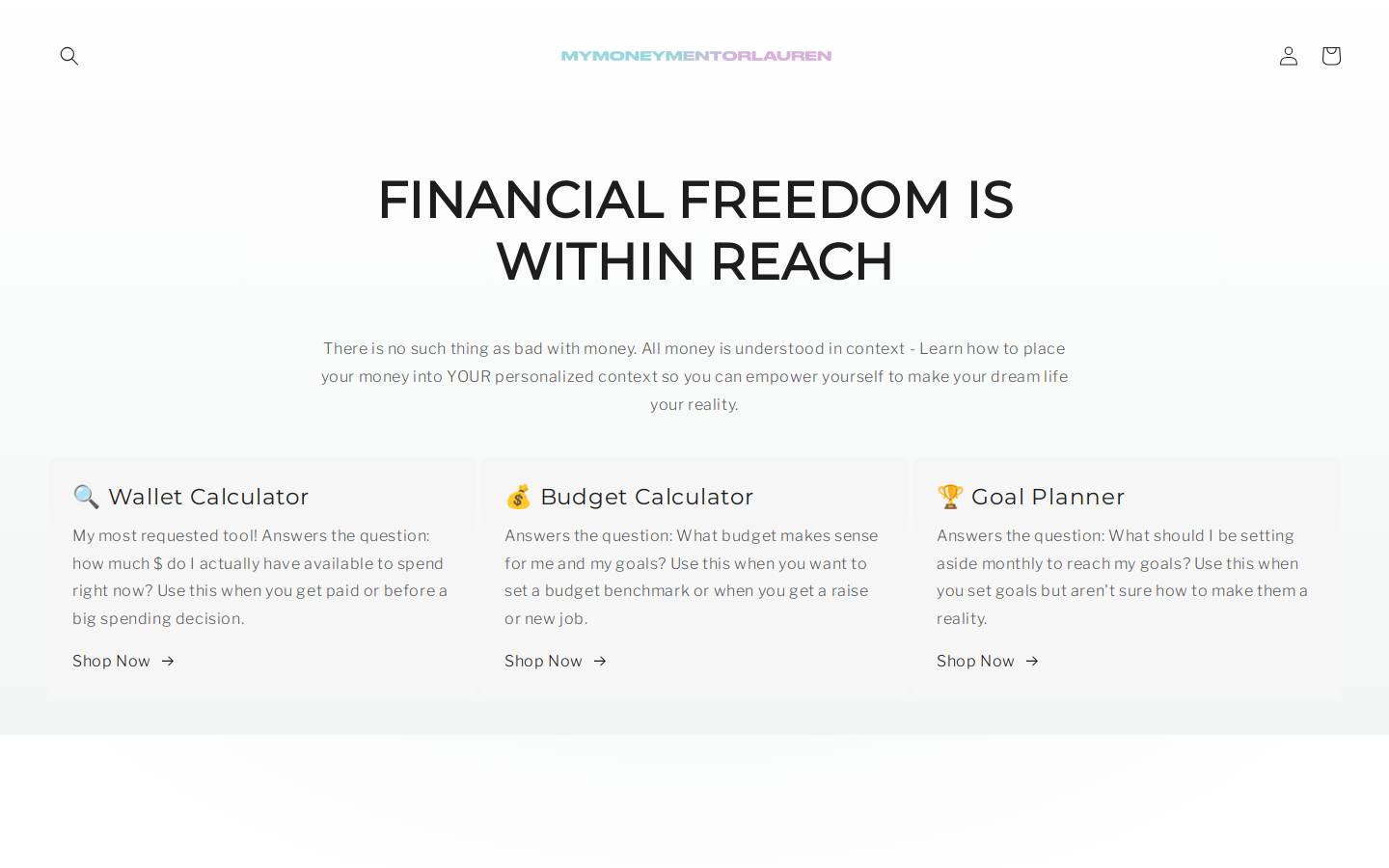 mymoneymentorlauren.com homepage screenshot