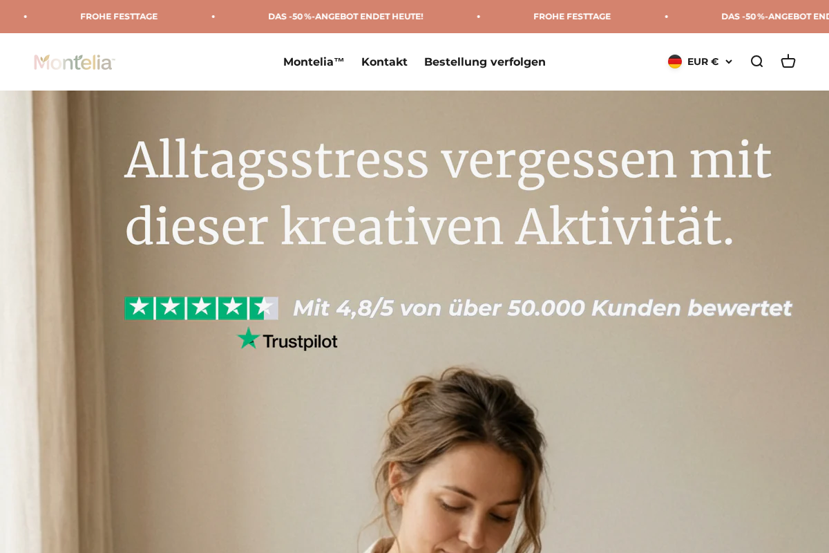 Mymontelia homepage screenshot