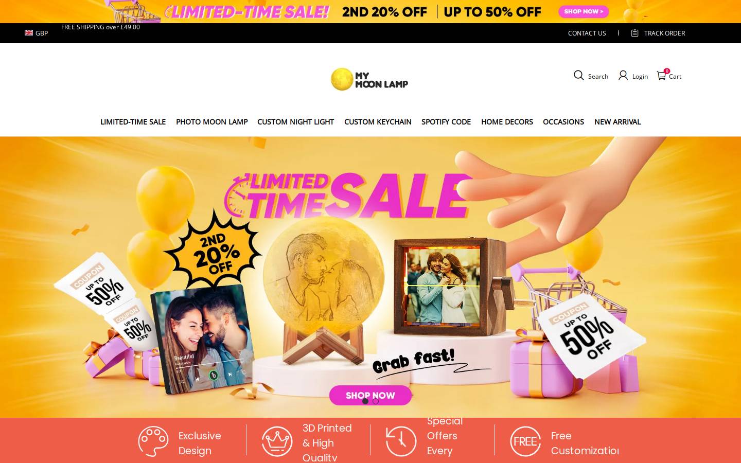 Mymoonlamp homepage screenshot
