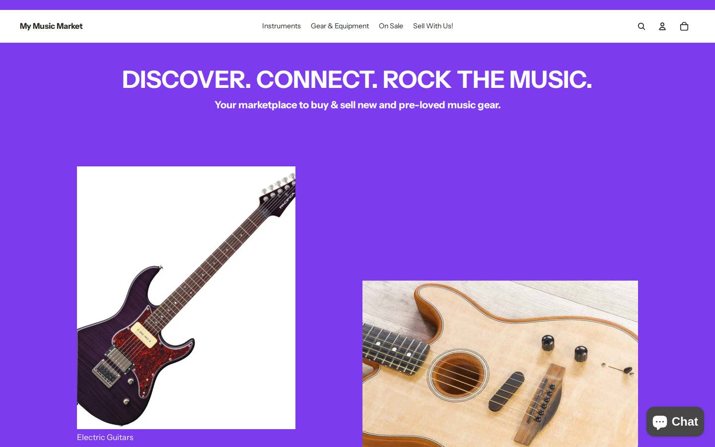 My Music Market homepage screenshot
