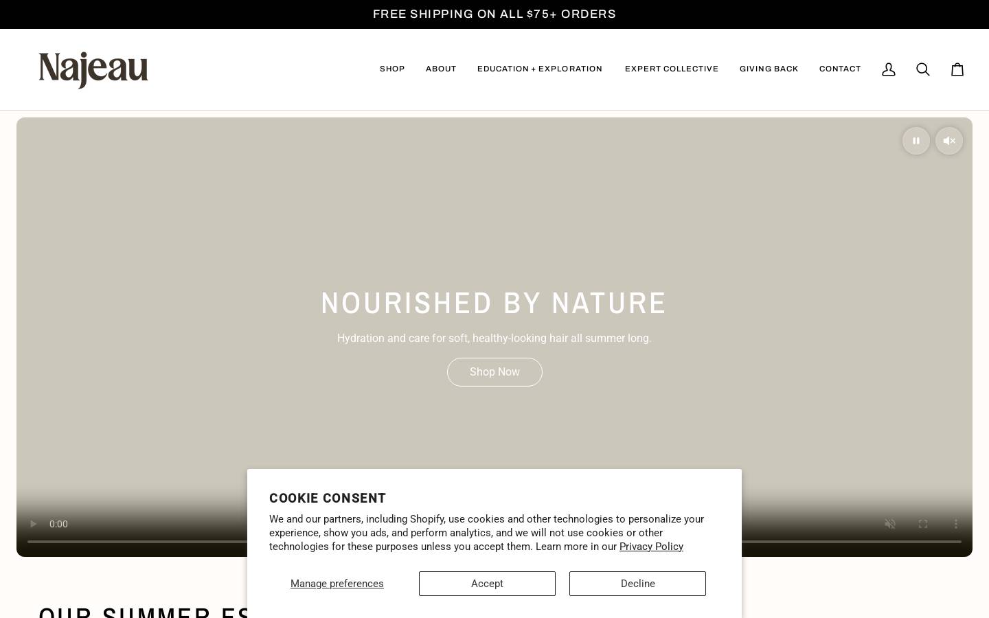 mynajeau.com homepage screenshot